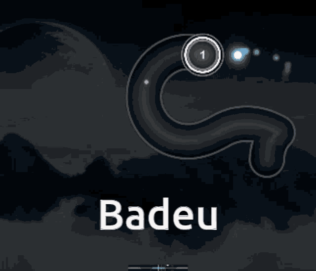 a computer screen shows a swirl and the word badeu