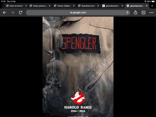 a screen shot of a movie poster for spengler ghostbusters