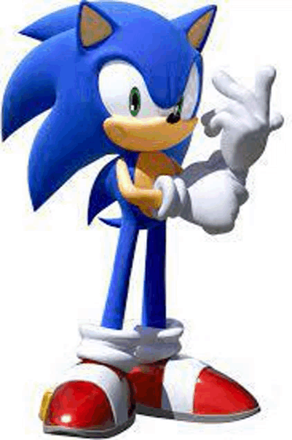 sonic the hedgehog from the video game sonic the hedgehog is giving the thumbs up sign .