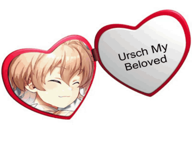 a heart shaped mirror with a picture of a girl and the words ursch my beloved