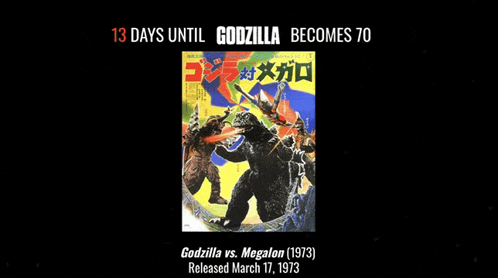 a poster for the movie godzilla vs megalon