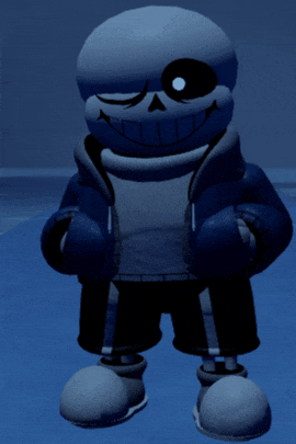 a cartoon character with a blue jacket and black pants