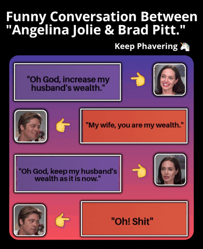 a funny conversation between angelina jolie brad pitt