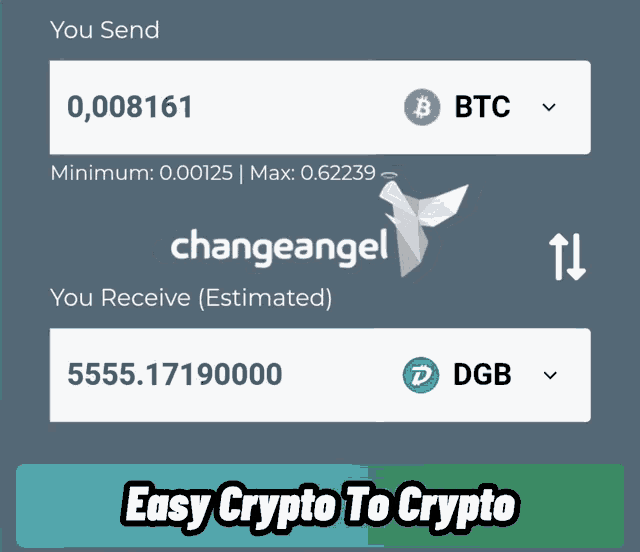 a changeangel wallet to wallet swaps page with a bird on it