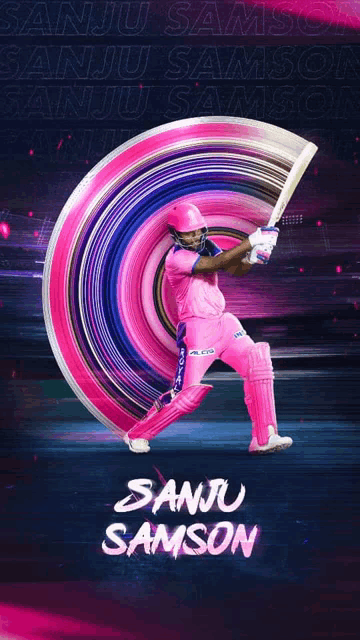 a cricket player in a pink uniform is swinging a bat