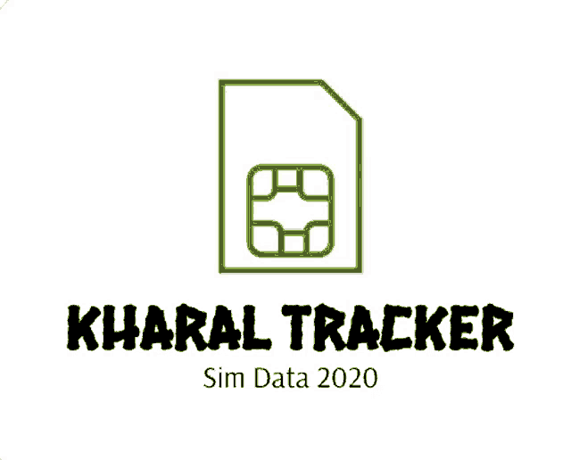 a logo for kharal tracker sim data 2020 with a green sim card