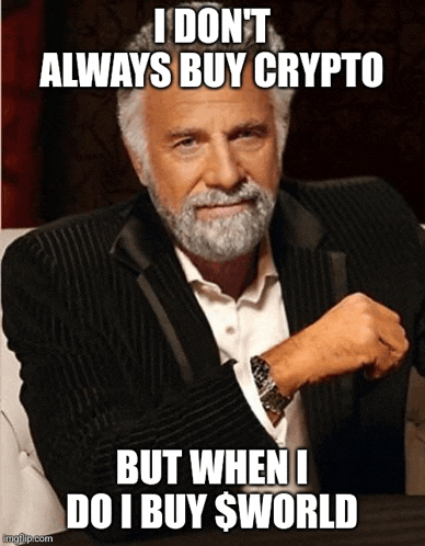 a man with a beard is wearing a suit and a watch and says i don t always buy crypto