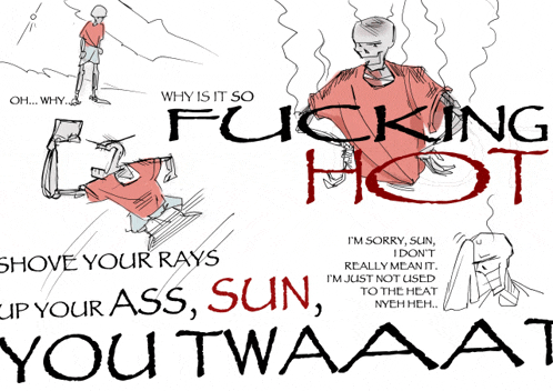 a drawing of a skeleton with the words shove your rays on your ass sun youtwaaat