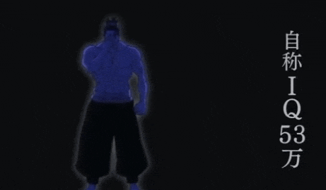 a man in a blue shirt and black pants is standing in the dark