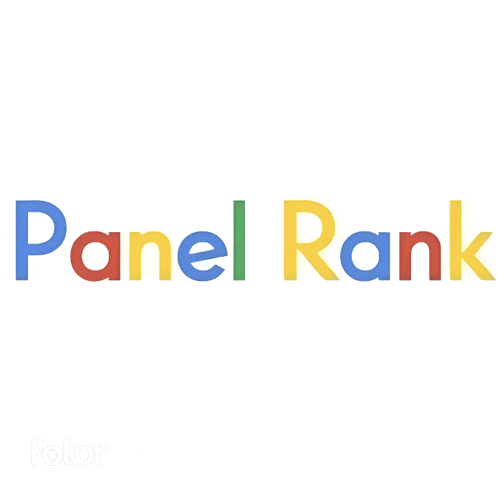 a white background with the words panel rank written on it