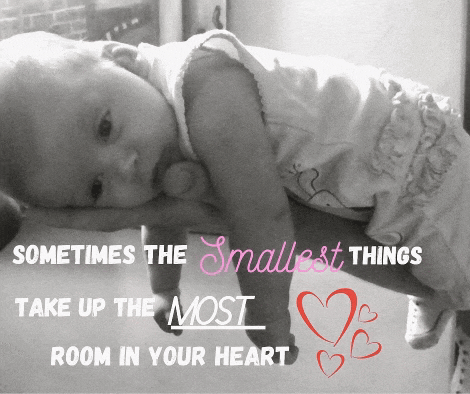 a baby is being held in someone 's arms with a quote that says sometimes the smallest things