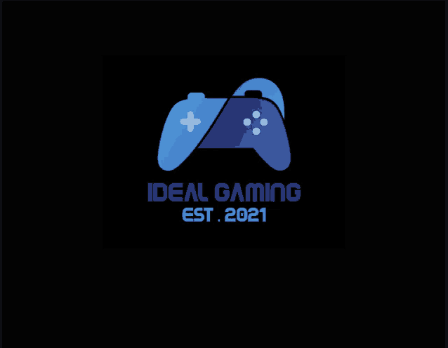 a blue video game controller with the words ideal gaming est. 2021 on the bottom