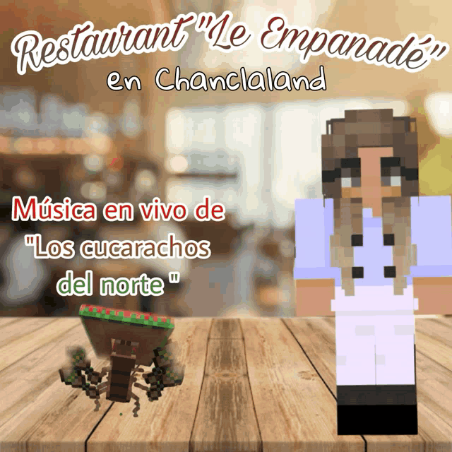 a poster for restaurant le empanade 's en chanclaland