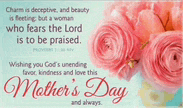 a mother 's day card with pink roses and a quote