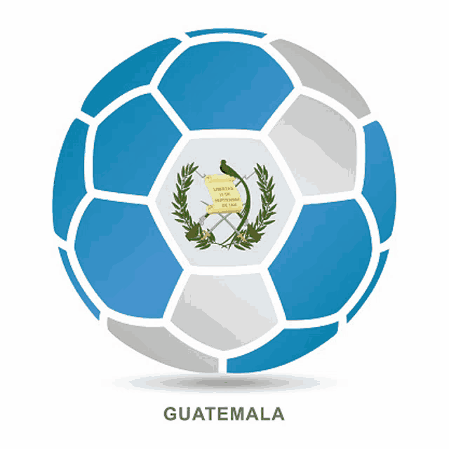 a soccer ball with the flag of guatemala