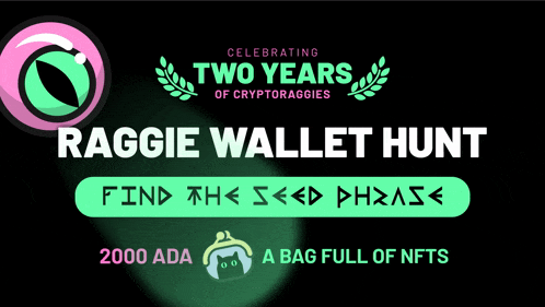 a poster that says ' celebrating two years of cryptoraggies ' on the top