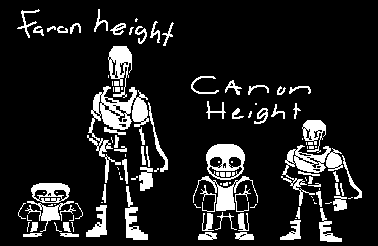 a black and white pixel art drawing of papyrus , sans , and canon height .