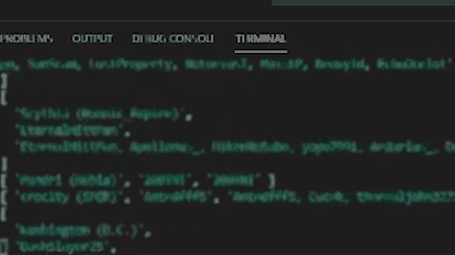 a screen shot of a program that says ' terminal ' on it