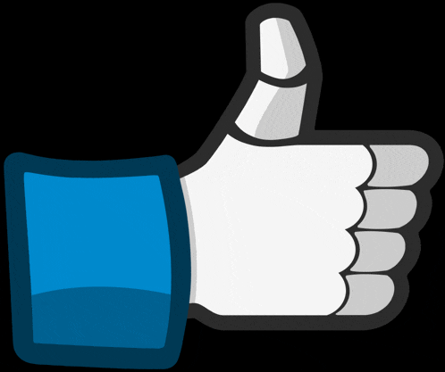 a thumbs up icon with a blue sleeve on a black background