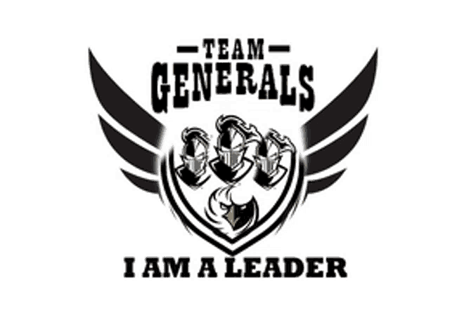 a logo for the team generals with wings and a football player