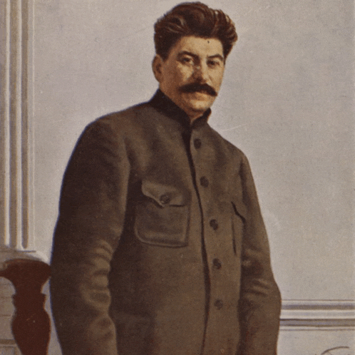 a painting of a man with a mustache and buttons on his jacket