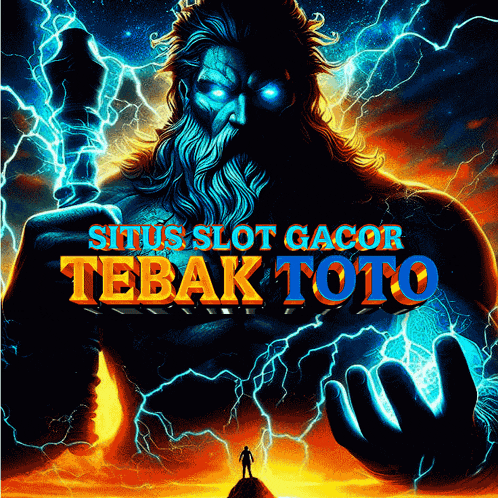 a poster for situs slot gacor tebak toto with a man standing on a mountain