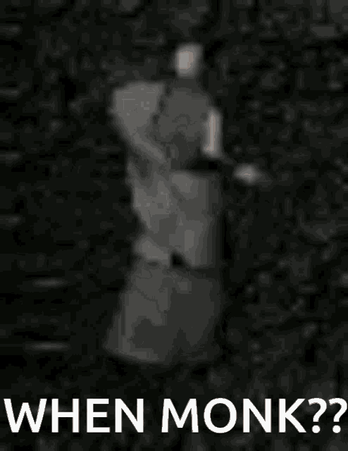 a blurred image of a person with the words when monk below it