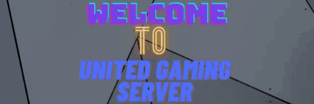 a neon sign that says welcome to united gaming server on it