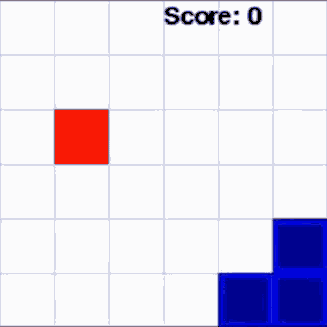 a tetris game is being played with a red square in the middle .