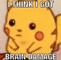 i think i got brain damage , a pikachu meme .