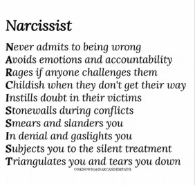 a narcissist never admits to being wrong avoids emotions and accountability rages if anyone challenges them