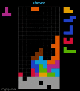 a screenshot of a tetris game with the word chesee at the top