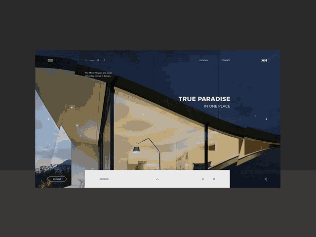 a website for the mirror house shows a black building