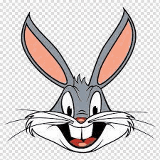 bugs bunny is a cartoon character from the looney tunes series and is smiling .