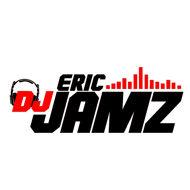 a logo for eric dj jamz with headphones on it