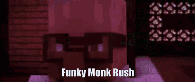 a screenshot of a video game with the words funky monk rush