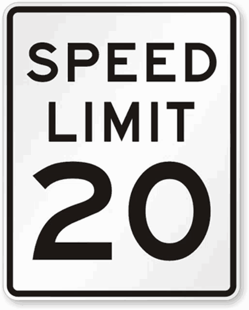 a speed limit sign that says speed limit 20