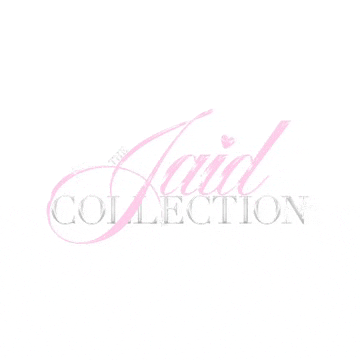 a pink and white logo for a company called the jaid collection