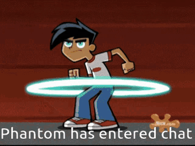 a picture of a cartoon character with the words phantom has entered chat on the bottom