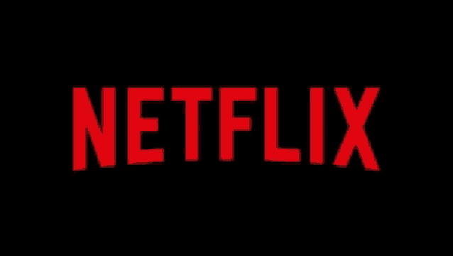 a netflix logo is shown in red on a black background