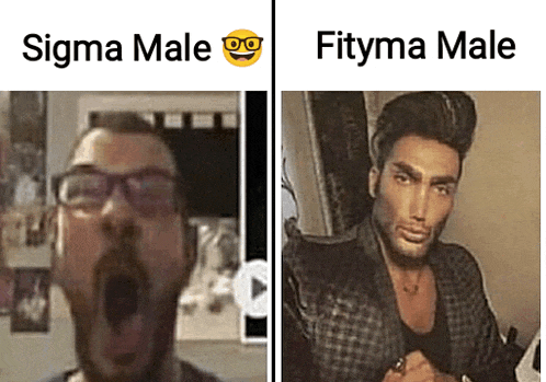 a sigma male and a fityma male are shown