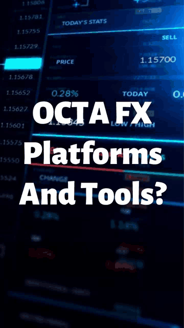 an octa fx platforms and tools poster with a blurred background