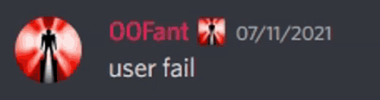 a screenshot of a user fail message from a discord server