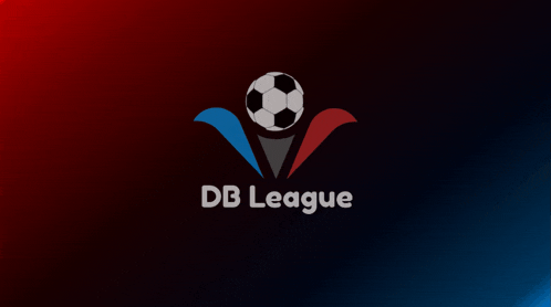 a logo for the db league with a soccer ball on it