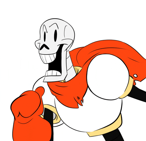 a cartoon drawing of papyrus with a red cape on