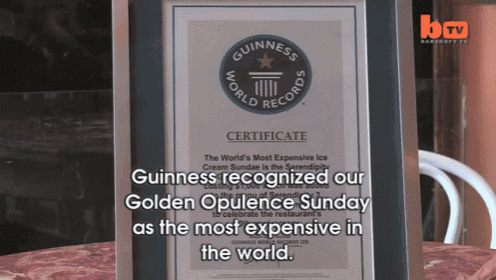 a guinness world records certificate is on a table