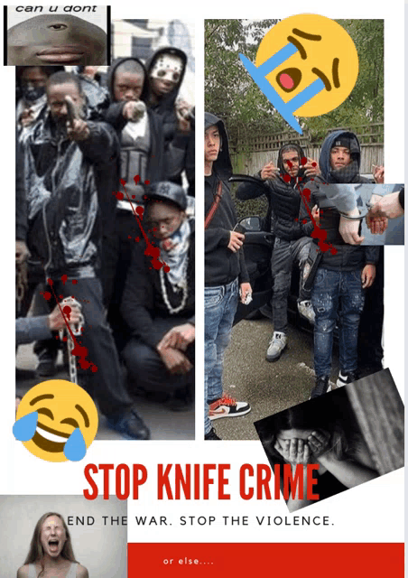 a poster that says stop knife crime and end the war