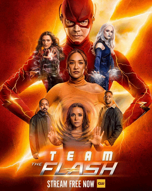 a poster for the team flash shows a group of people