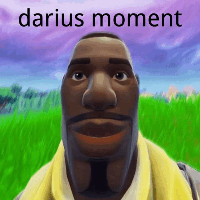 a cartoon character with the words darius moment written above him