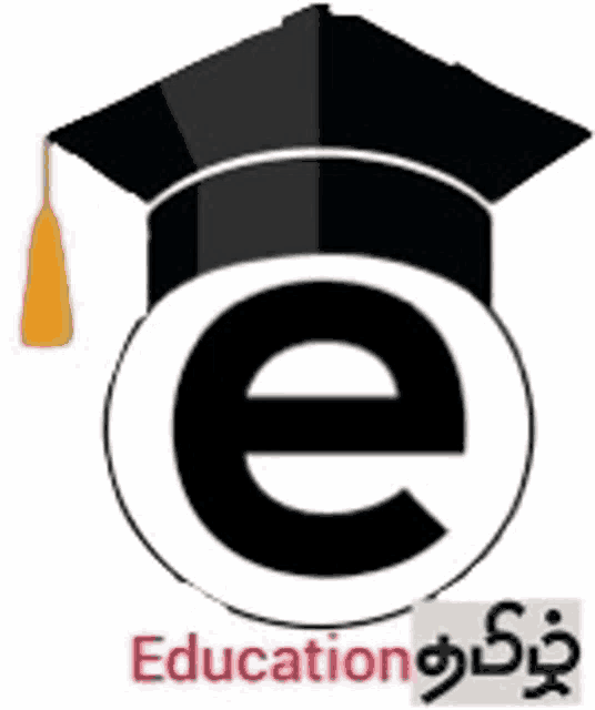 a black graduation cap with a yellow tassel and the letter e in the middle .